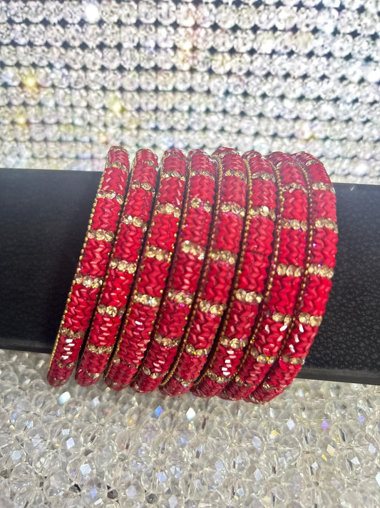 Red Blaze bangles - 4 bangle set - Shrim Bangles