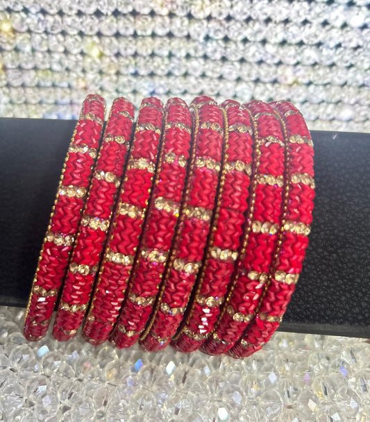 Red Blaze bangles - 4 bangle set