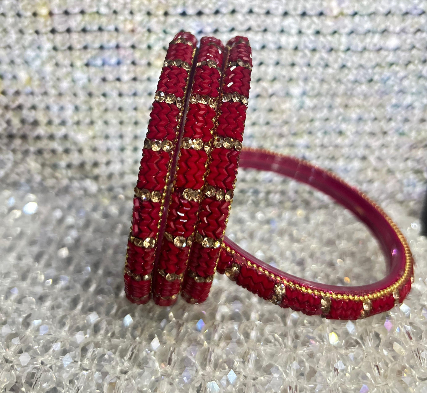 Red Blaze bangles - 4 bangle set