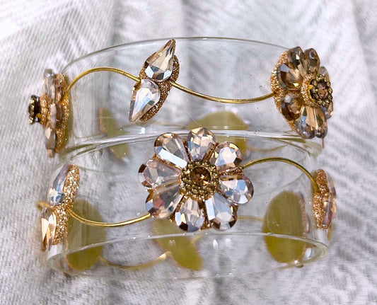 Golden Floral Kada pair - Shrim Bangles