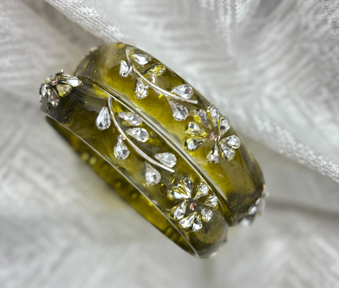 Olive Shine Glass Kada - Set of 2 Kada - Shrim Bangles