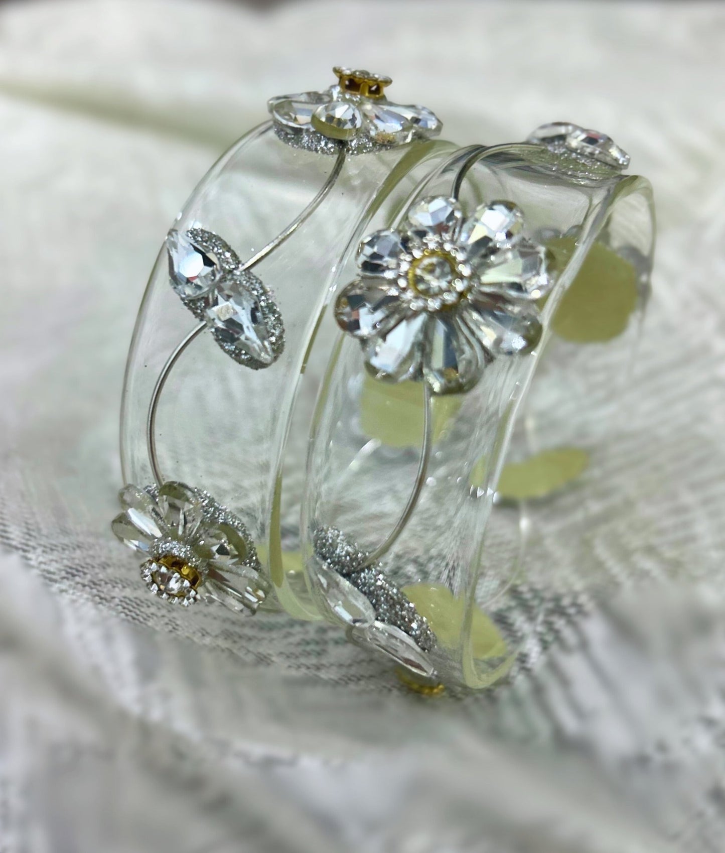 Silver Floral Kada - Pair - Shrim Bangles