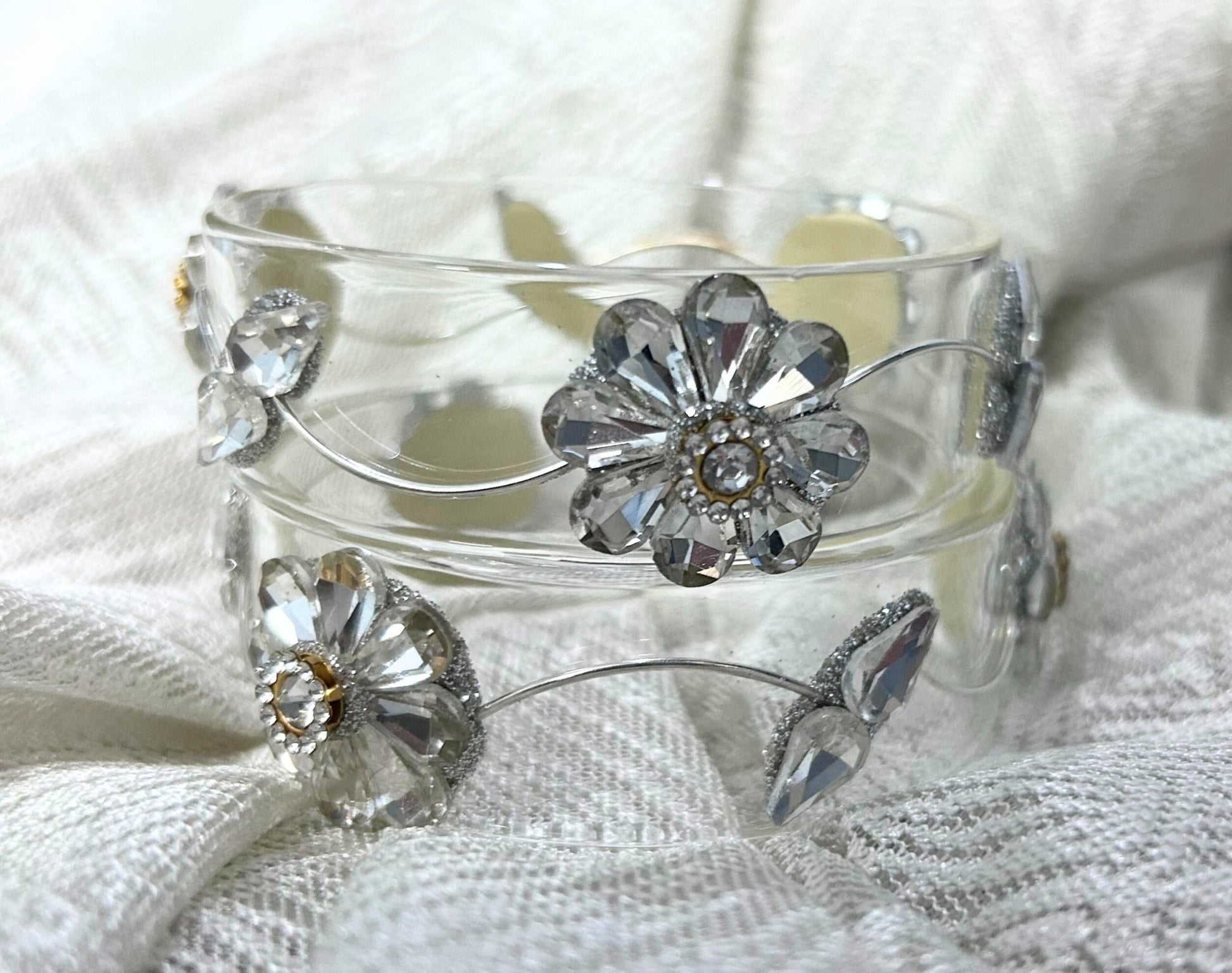 Silver Floral Kada - Pair - Shrim Bangles